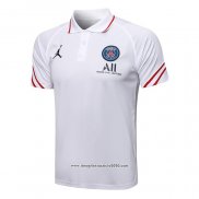 Maglia Polo Paris Saint-Germain Jordan 2021-2022 Bianco